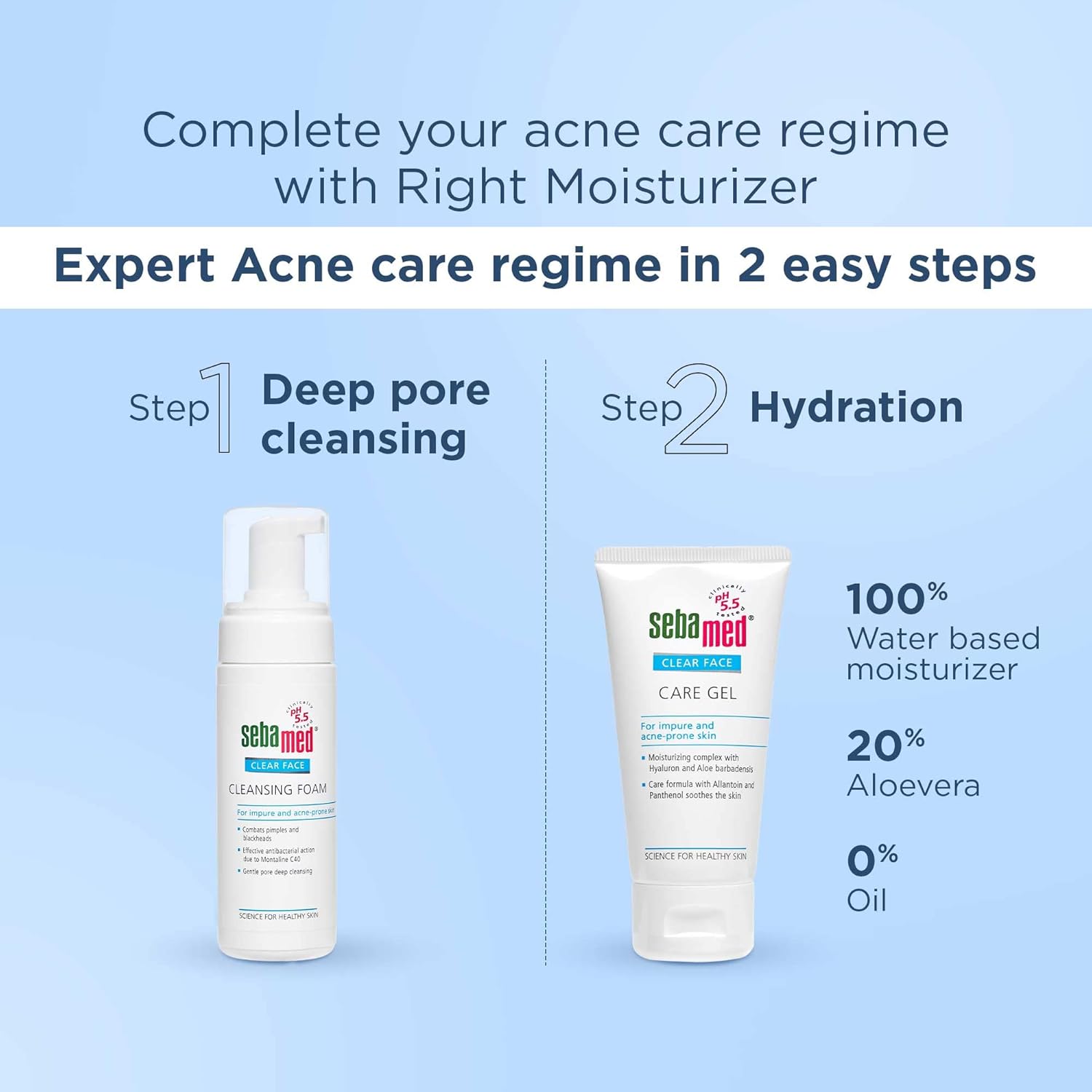 Sebamed Clear Face Cleansing Foam 150 ml | pH 5.5 for Acne Skin Sebamed