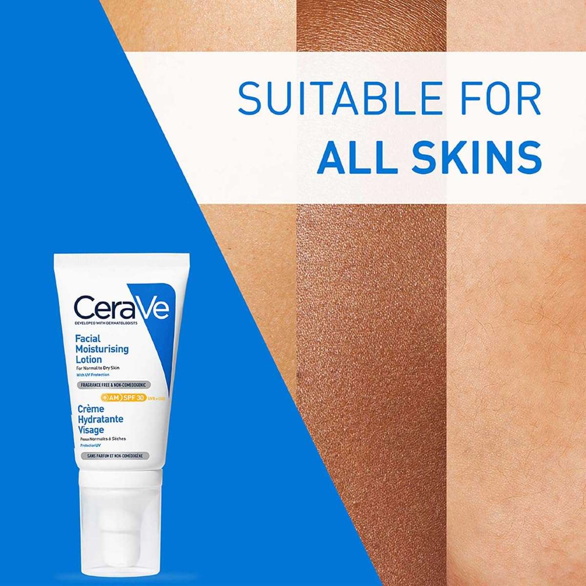 CeraVe AM Facial Moisturizing Lotion With Sunscreen SPF 30 UVB + UVA, Dermatologist Recommended Day Cream (50gm) CeraVe
