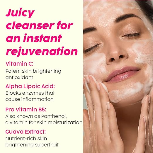 PLIX – The Plant Fix Vitamin C Juicy Face Wash | Skin Brightening Cleanser with Pro Vitamin B5 & Alpha Lipoic Acid | Unisex | 100ml PLIX