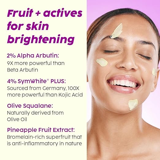 PLIX – Pineapple Skin Depigmentation Face Cream | Alpha Arbutin & SymWhite Plus | Dark Spot Corrector, Tan Removal & Even-Toned Radiance | Unisex | 50g PLIX