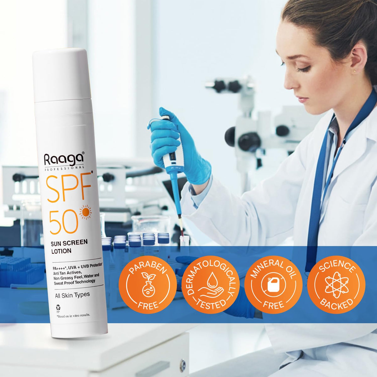 Raaga Sunscreen Lotion SPF 50 | UV Protection Sunblock Raaga Professional
