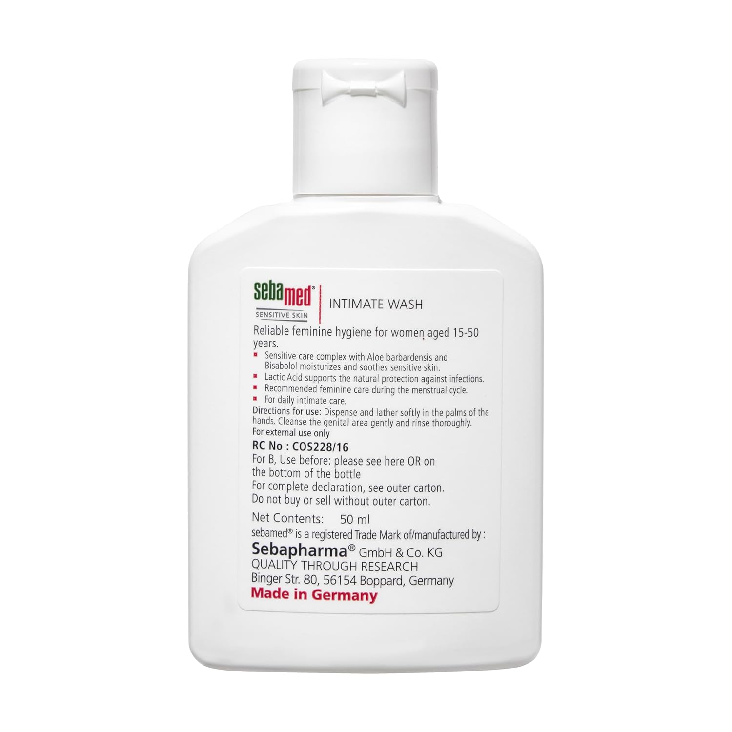Sebamed Intimate Wash 50 ml | pH 3.8 Care for Women 15–50 Sebamed