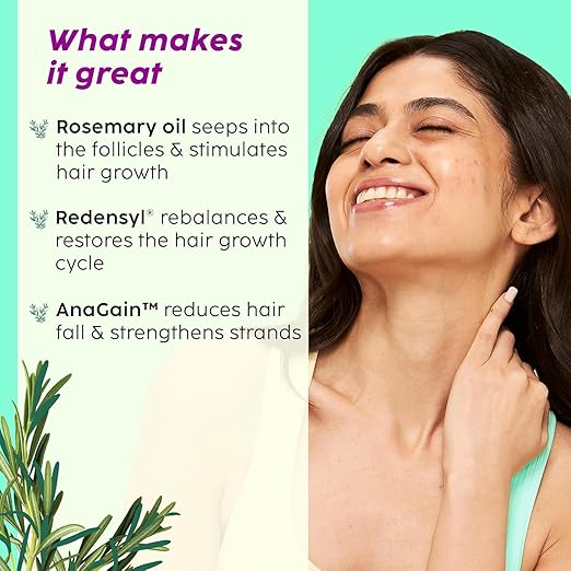 PLIX – The Plant Fix Rosemary Hair Growth Serum | 3% Redensyl + 4% AnaGain + 3% Baicapil | Boosts Hair Density, Reduces Hair Fall & Promotes Growth | 30ml PLIX