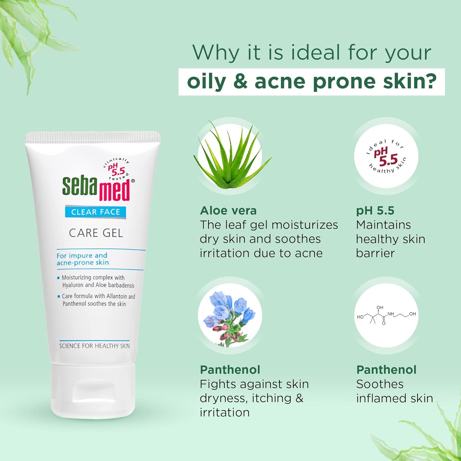 Sebamed Clear Face Care Gel 50ml | pH 5.5 | Acne-Prone Skin Gel Sebamed