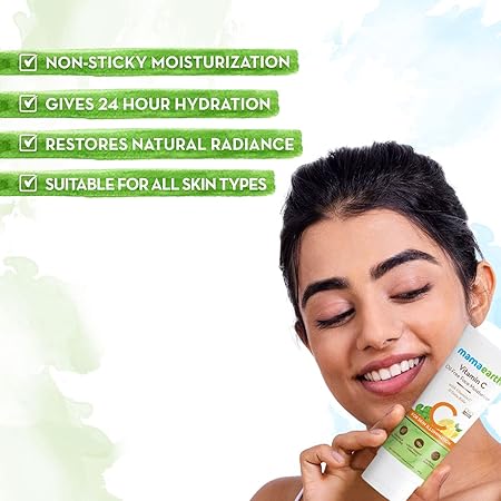Mama earth Vitamin C Oil-Free Moisturizer For Face with Vitamin C and Gotu Kola for Skin Illumination - 80 ml
