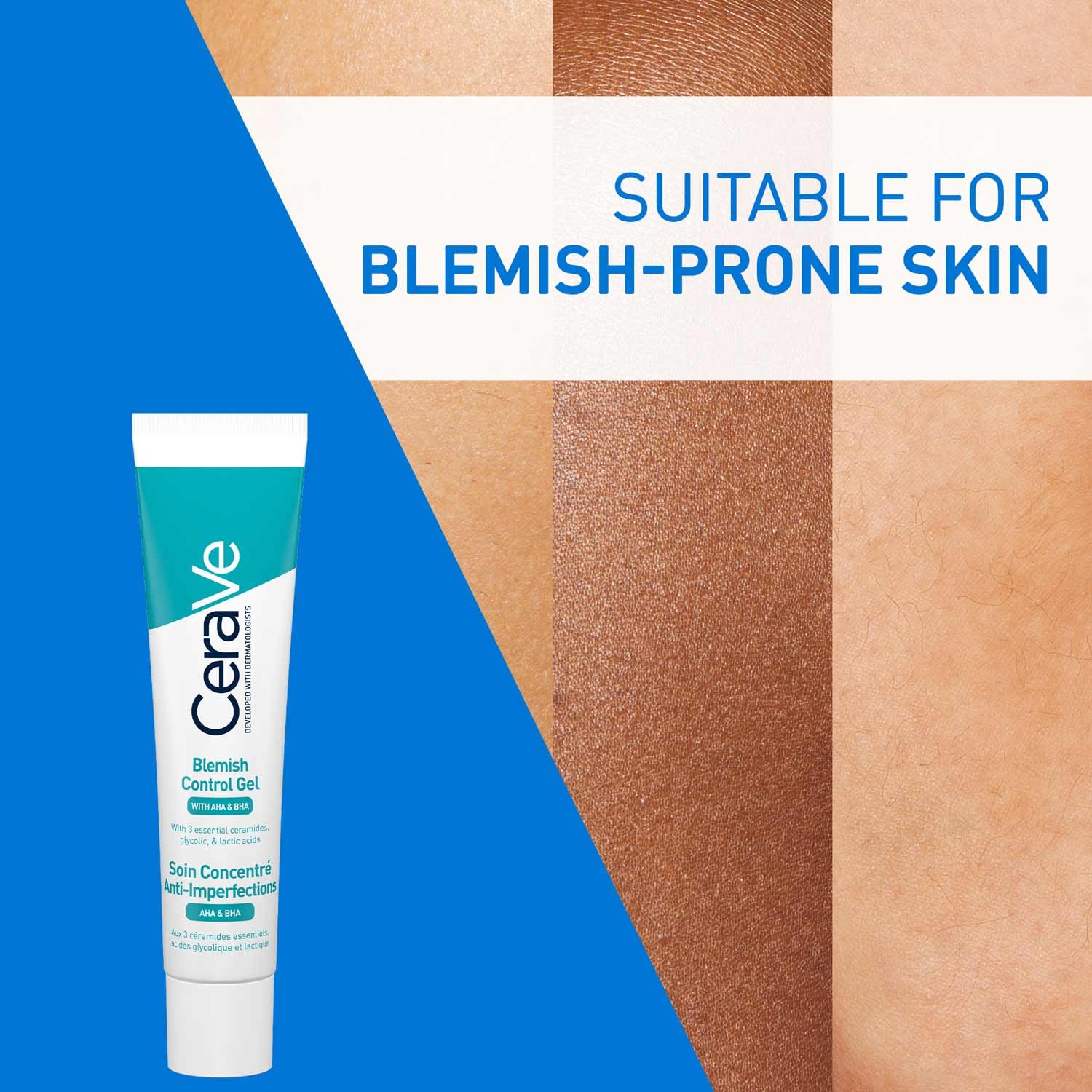 CeraVe Blemish Control Gel with 2% Salicylic Acid, AHA & Niacinamide for Acne Spot Treatment (40ml) CeraVe