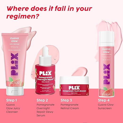 PLIX – The Plant Fix Pomegranate Overnight Repair Dewy Serum | Anti-Aging, Collagen Boosting, Reduces Fine Lines & Wrinkles | Hydrating Night Serum | 30ml PLIX