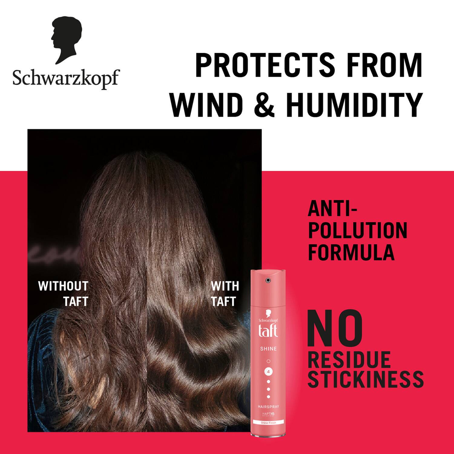 Schwarzkopf Taft Shine Hair Lacquer Mega Strong 5 Hair Spray (250ml) Schwarzkopf