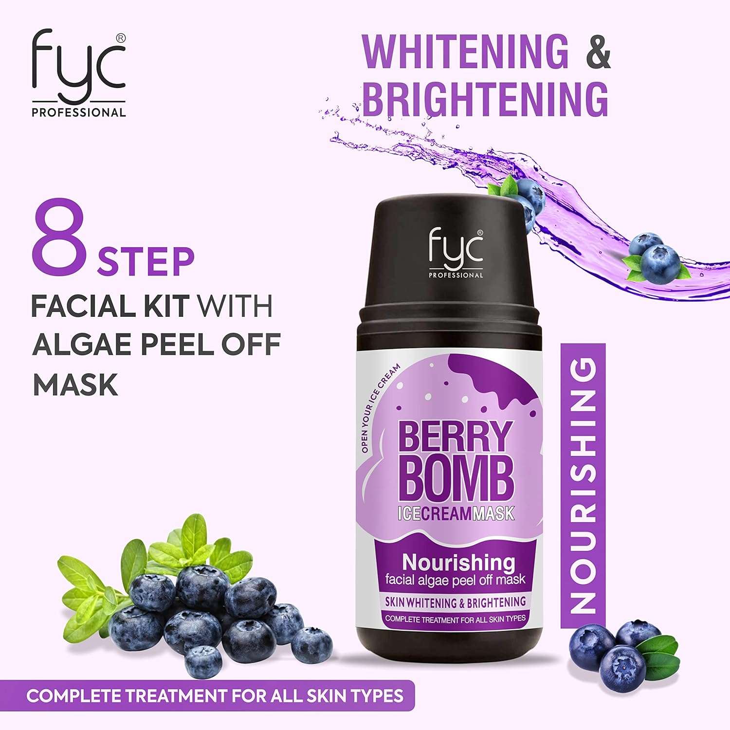 Fyc Professional Berry Bomb Ice Cream Mask Toe-Tally Nourishing Manicure & Pedicure Kit (8 Steps) Fyc