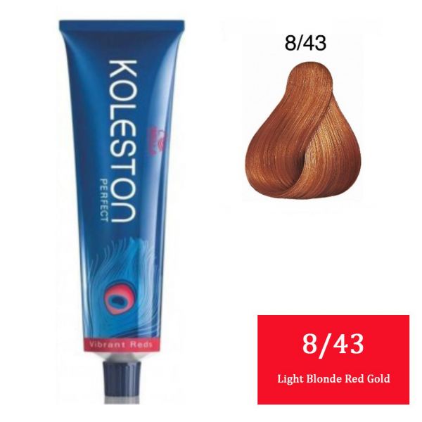 Wella Professionals Koleston Perfect Vibrant Reds - 8/43 Light Blonde Red Gold - Niram Global Private Limited