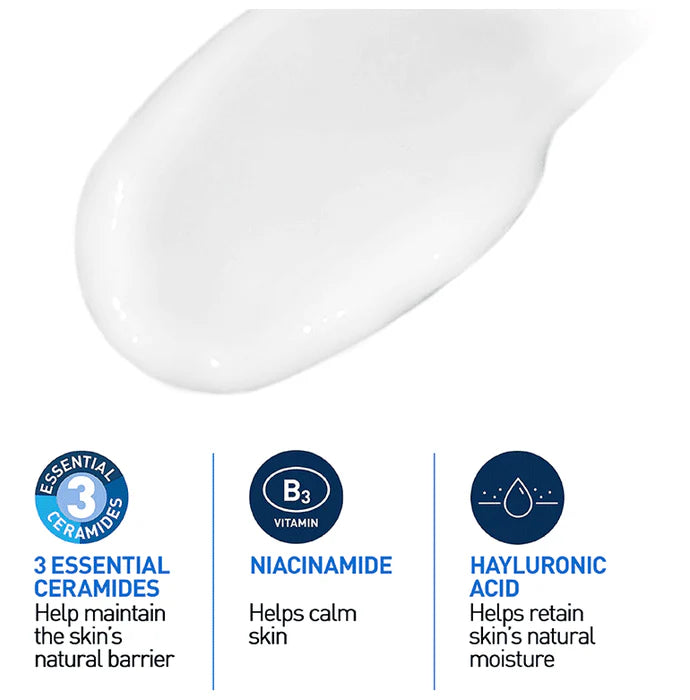CeraVe PM Facial Moisturizer Lightweight Night Cream with Ceramides, Niacinamide & Hyaluronic Acid (50gm) CeraVe
