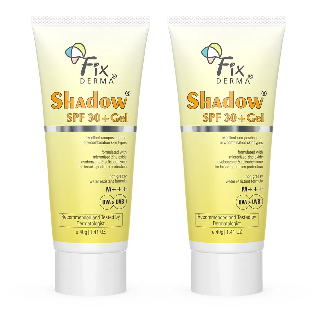 Fix derma shadow A-gel spf 30 trasparent gel -75ml for oily & oily & acne prone skin PA +++ UVA / UVB Fix derma