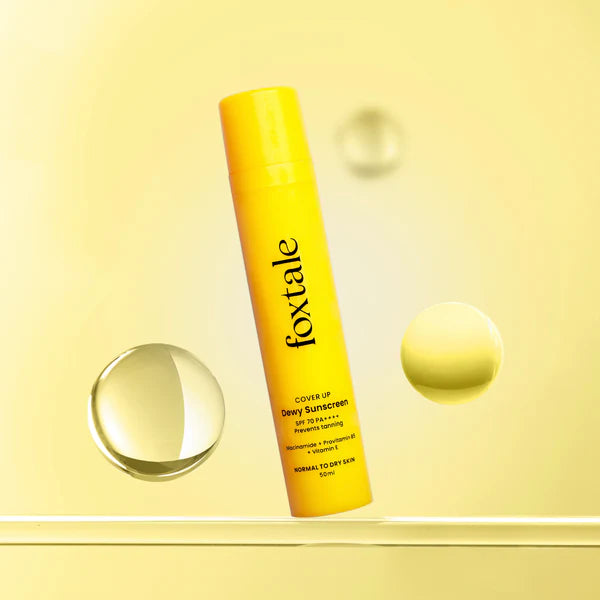 Foxtale Dewy suncreen spf 70 PA+++ niacinamide +provitamin b5+vitamin E -50ml dry skin