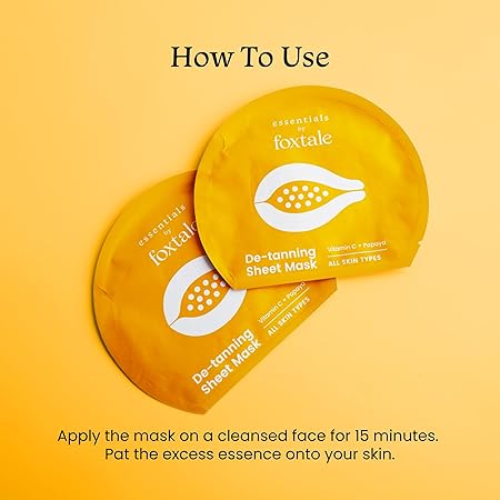 Foxtale de-tanning sheet mask vitamin c+papaya