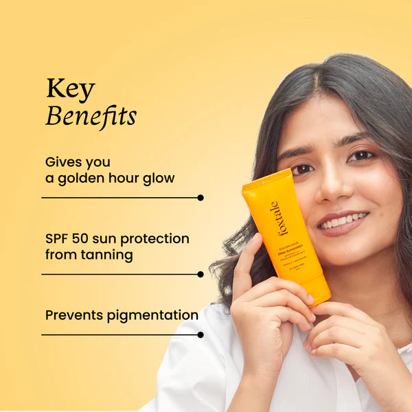 Foxtale glow,hydrate,protect daily suncreen spf 50 PA +++ vitamin c + niacinamide -for all skin types 50ml