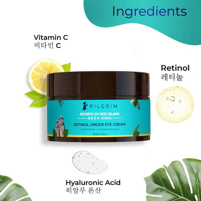 PILGRIM RETINOL UNDER EYE CREAM 30GM - WITH HYALURONIC ACID