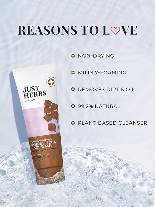 Just herbs plant based retinol age defence face wash 100ml