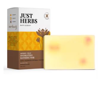 Just herbs saffron + malai hydrating bathing bar 100g