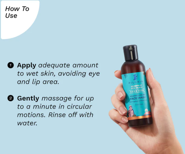 PILGRIM VOLCANIC LAVA ASH FACE WASH 100ML -WITH YUGDUGU & WHITE LOTUS