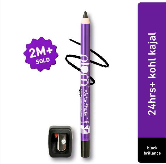 Plum NaturStudio All-Day-Wear Kohl Kajal - Black Brilliance with FREE sharpener