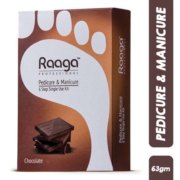 Raaga Professional Chocolate Pedicure and Manicure 6 Step Single Use Kit 6 pcs Raaga Professional