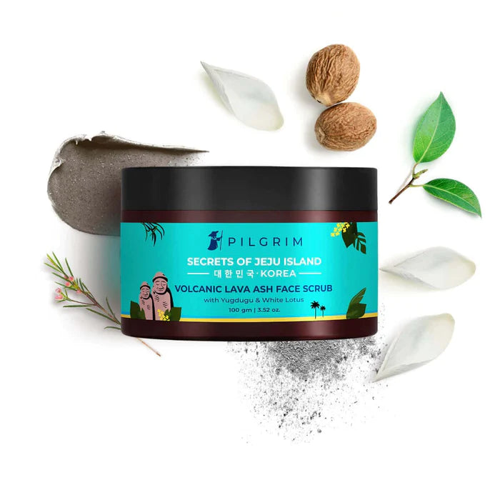 PILGRIM VOLCANIC LAVA ASH FACE SCRUB 100GM -WITH YUGDUGU & WHITE LOTUS