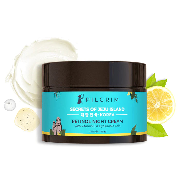 PILGRIM RETINOL NIGHT CREAM 50GM- WITH VITAMIN C & HYALURONIC ACID - Niram Global Private Limited