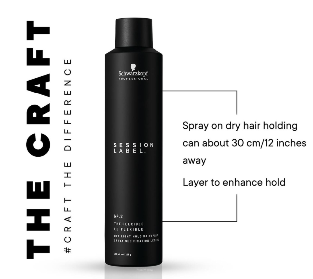 Schwarzkopf Professional Osis + Session Label Strong Hold Hair Super Dry Fix Spray (300ml)