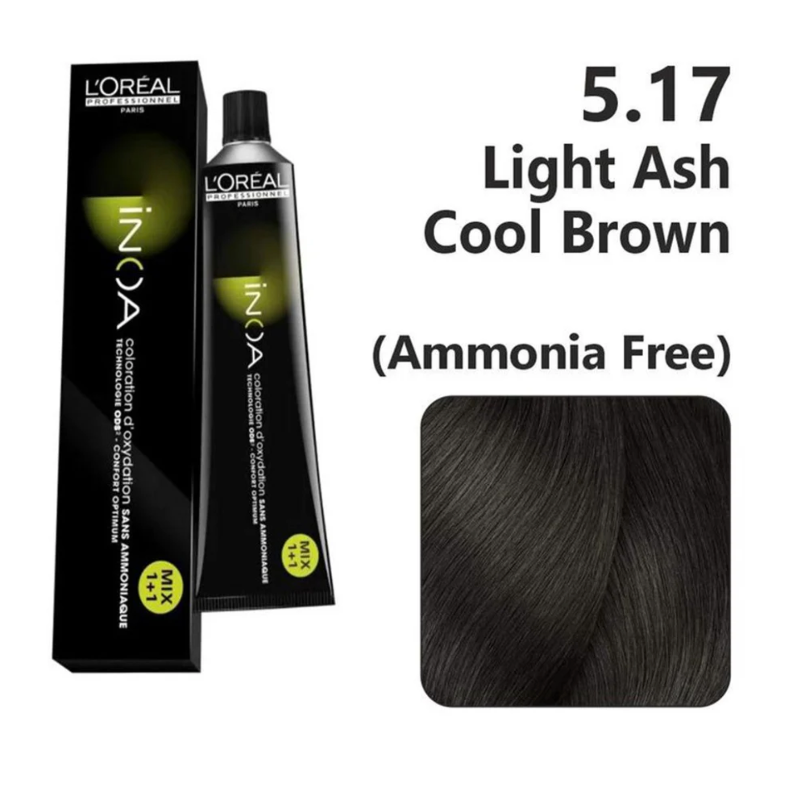 L'OrΓ©al INOA Hair Color - 5.17 Light Ash Cool Brown (60g) - Niram Global Private Limited