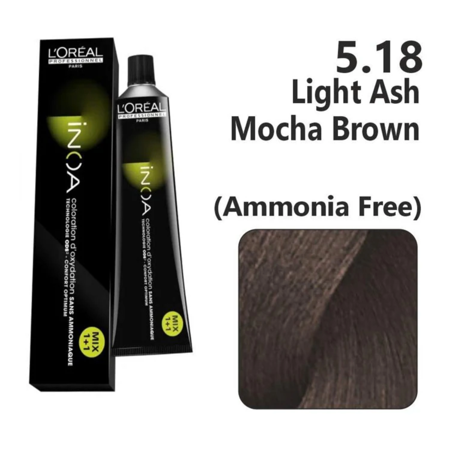 INOA 5.18 Ammonia-Free Hair Colour β Light Ash Mocha Brown - Niram Global Private Limited