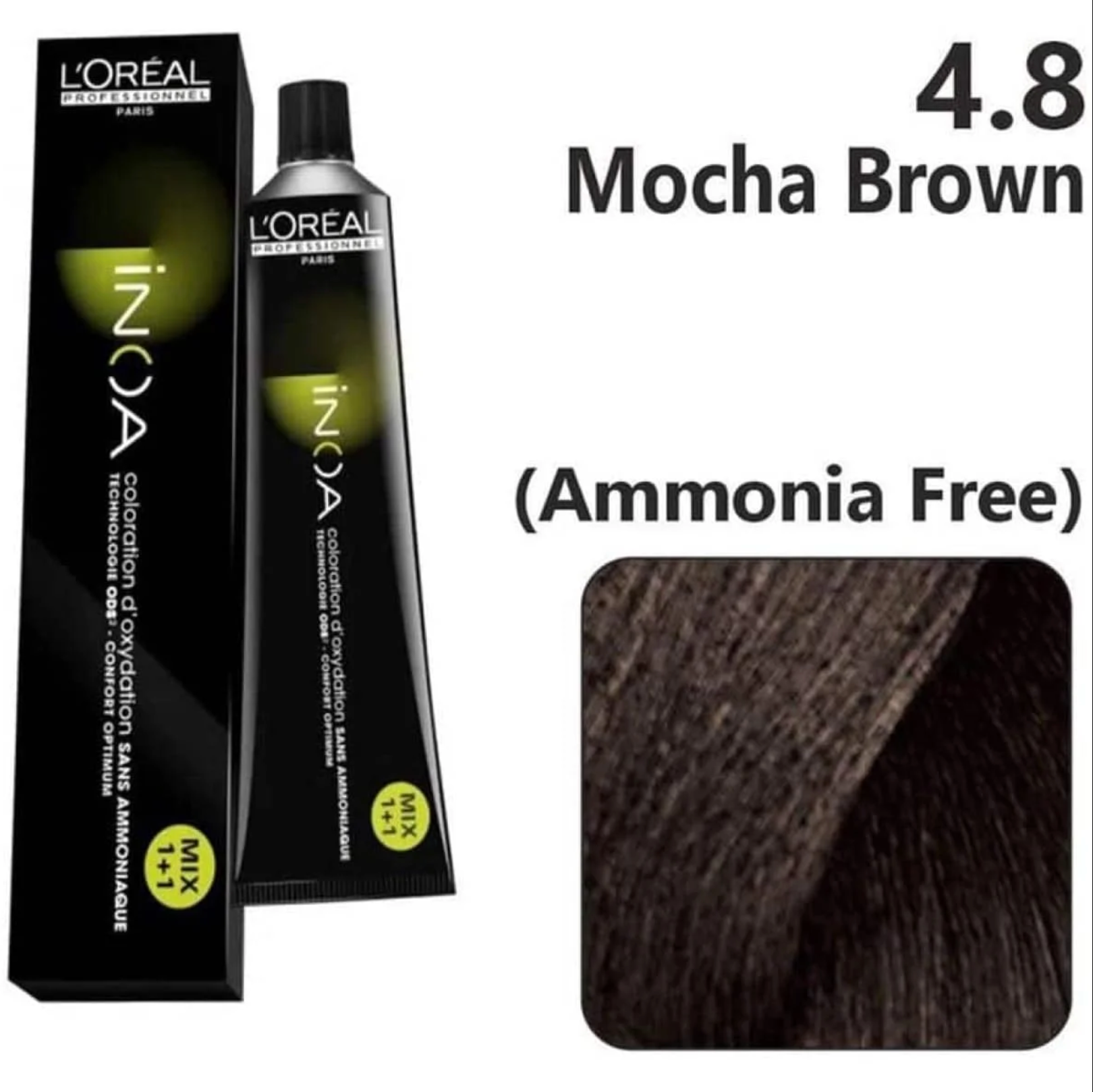 L'Oréal Professionnel Paris INOA Ammonia-Free Permanent Hair Color - 4.8 Mocha Brown (60g) - Niram Global Private Limited