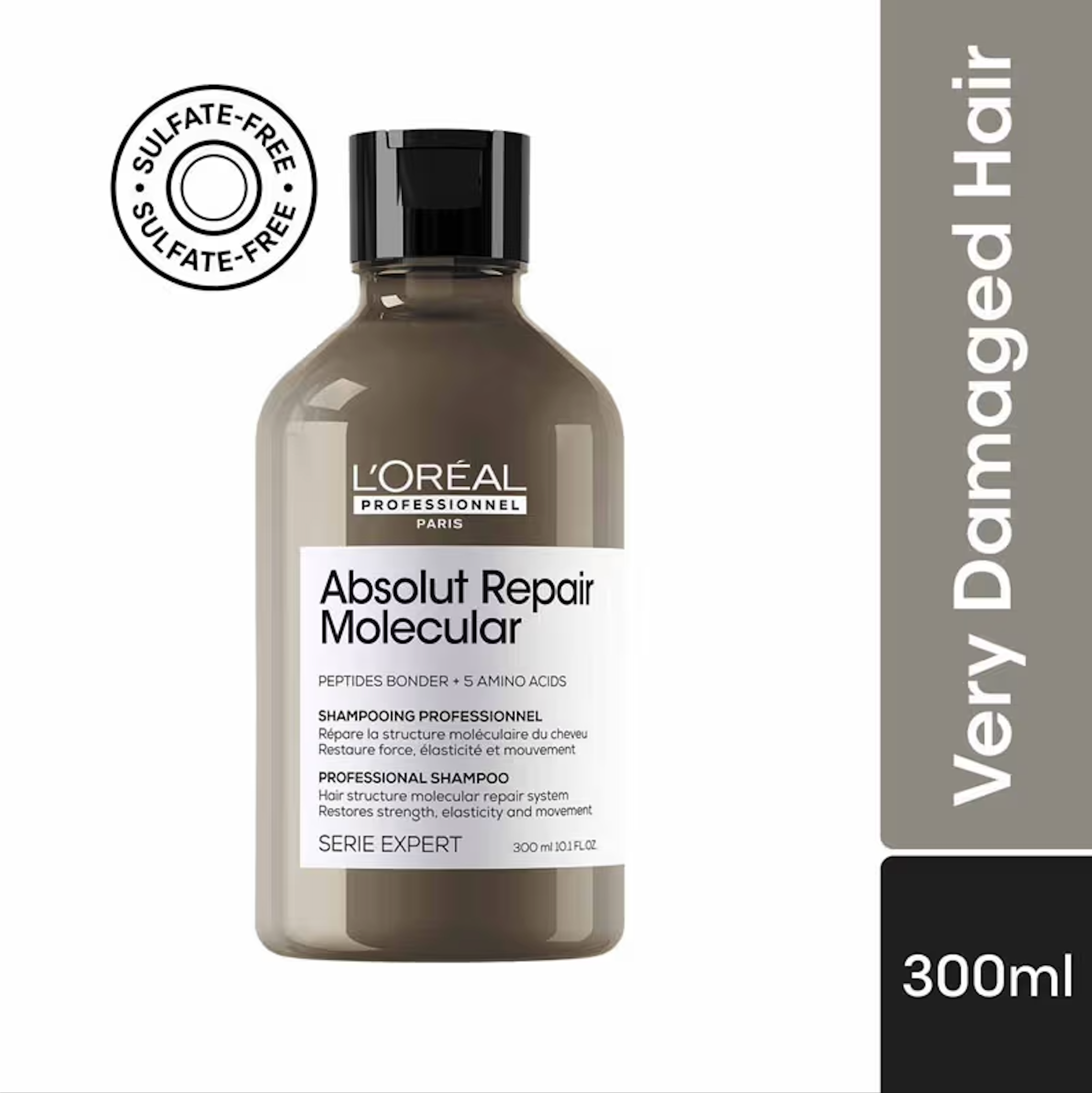 L'Oreal Professional Absolut Repair Molecular shampoo bottle on a white background