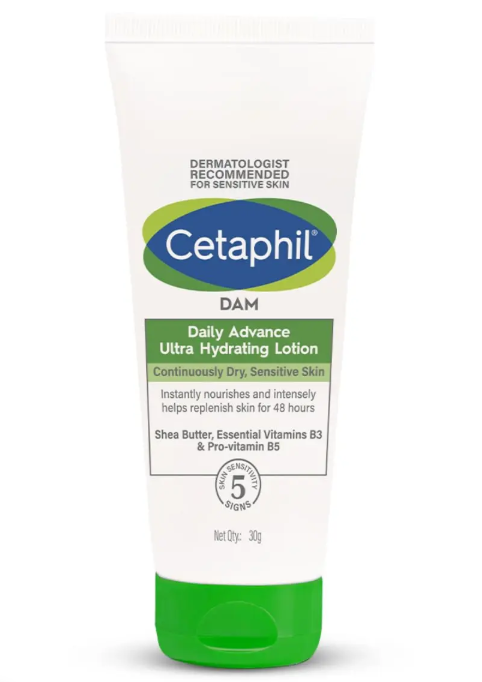 Cetaphil DAM Daily Advance Ultra Hydrating Lotion with Shea Butter & Niacinamide, Sensitive Skin (30g) cetaphil