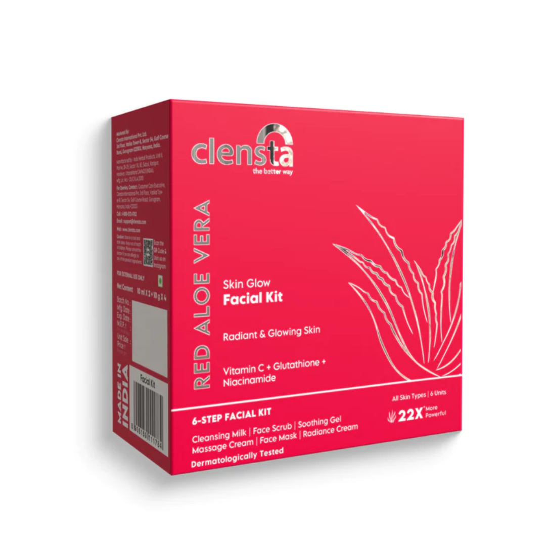 clensta_red_aloe_vera_skin_glow_facial_kit_6_units_radiant_and_glowing_skin_vitamin_c_glutathione_niacinamide_6_step_facial_kit