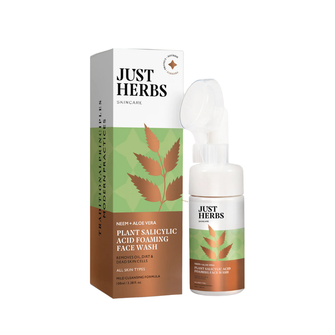 just-herbs-neem-aloe-vera-plant-salicylic-acid-foaming-face-wash-100ml