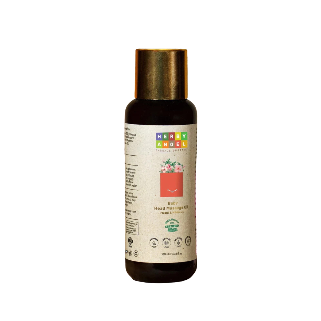 Herby angel baby head massage oil methi & hibiscus 100ml - Niram Global Private Limited