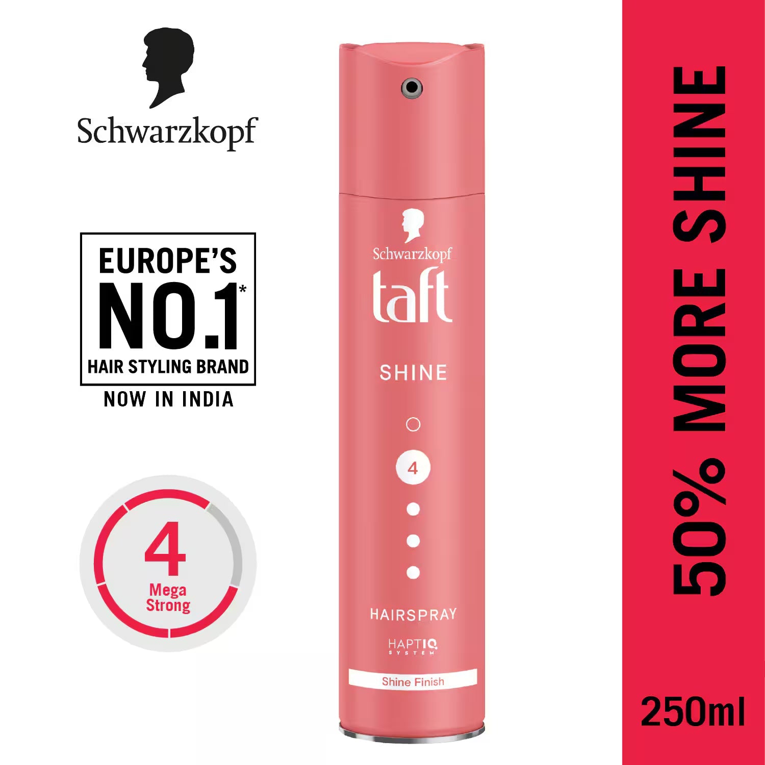 Schwarzkopf Taft Shine Hair Lacquer Mega Strong 5 Hair Spray (250ml) Schwarzkopf