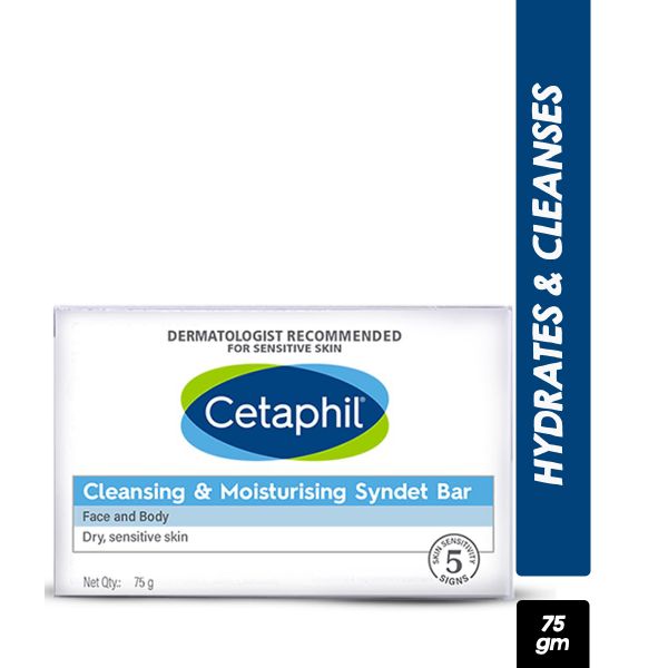 Cetaphil Cleansing & Moisturising Syndet Bar With Shea butter | Dermatologist Recommended (75gm) - Niram Global Private Limited
