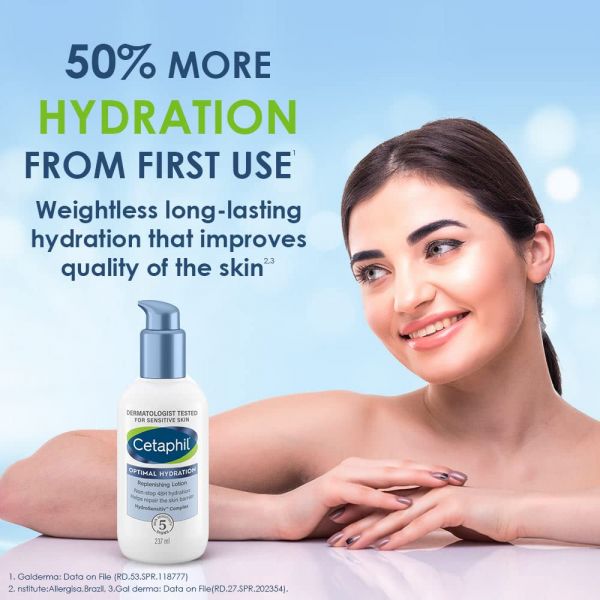 Cetaphil Optimal Hydration Body Lotion With Hyaluronic Acid+Vitamin E For Dehydrated Skin (237ml) - Niram Global Private Limited