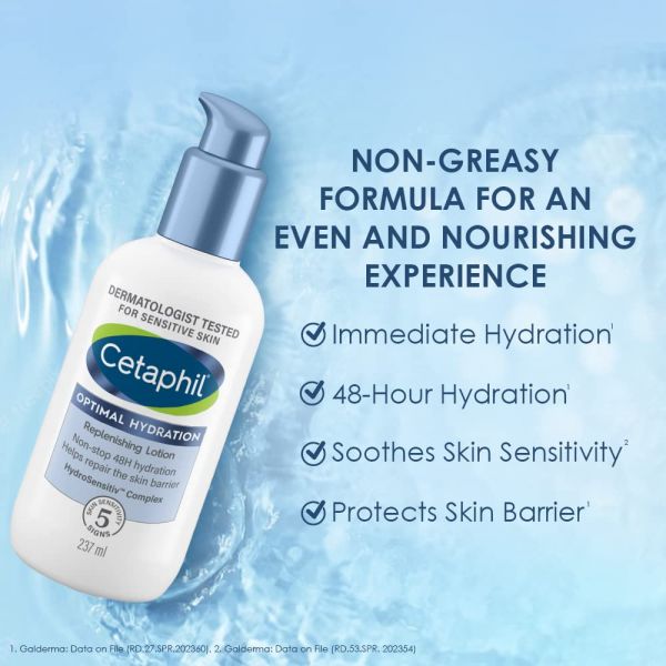 Cetaphil Optimal Hydration Body Lotion With Hyaluronic Acid+Vitamin E For Dehydrated Skin (237ml) - Niram Global Private Limited