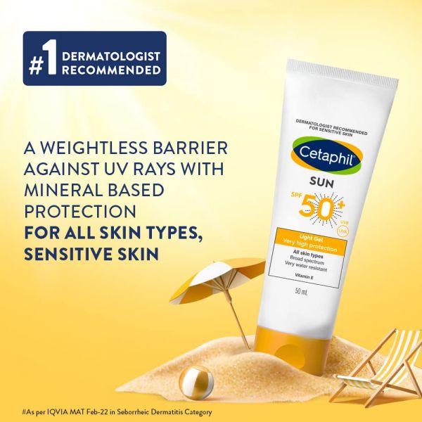 Cetaphil Sun SPF 50 Light Gel Very High Protection (50ml) - Niram Global Private Limited