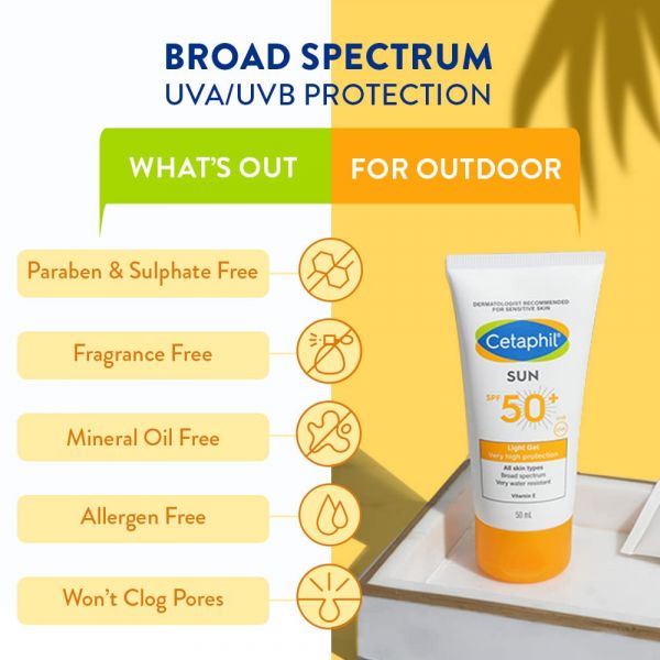 Cetaphil Sun SPF 50 Light Gel Very High Protection (50ml) - Niram Global Private Limited