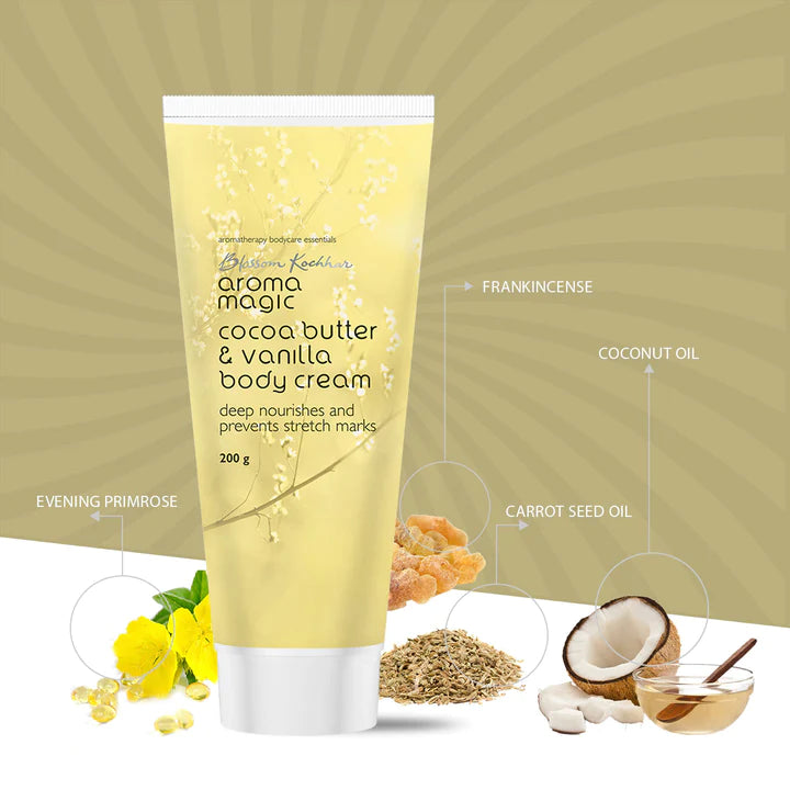 Aroma Magic Cocoa Butter & Vanilla Body Cream (200gm) - Niram Global Private Limited