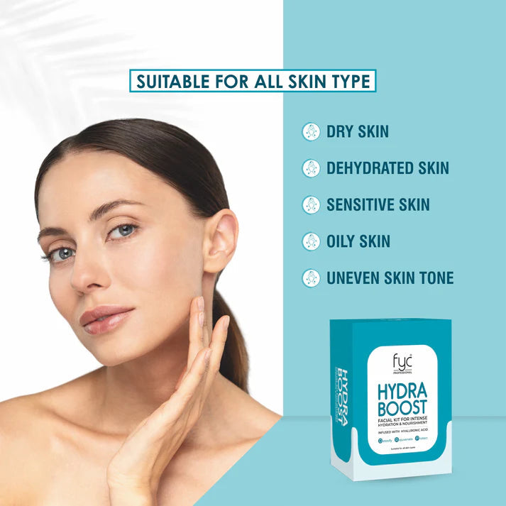 Fyc Professional HydraBoost Facial Kit Pouch 8 Step Facial Kit - 5 Kit Pouch (183gm x 5) Fyc