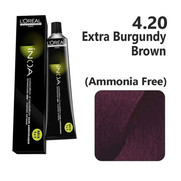 L'oreal Professionnel Paris INOA Ammonia-free Permanent Hair Color - 4.20 (Extra Burgendy Brown) - Niram Global Private Limited