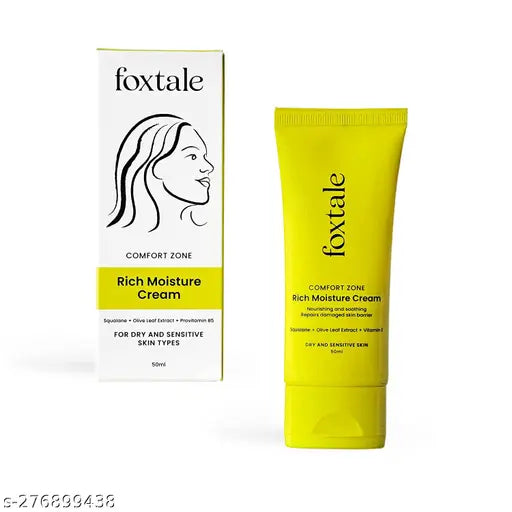 Foxtale comfort zone rich moisture cream (squalane+olive leaf extract +vitamin E )for all dry and sensitive skin types -50ml - Niram Global Private Limited