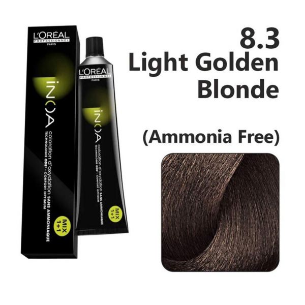 L'oreal Professionnel Paris INOA Ammonia-free Permanent Hair Color - 8.3 (Light Golden Blonde) - Niram Global Private Limited