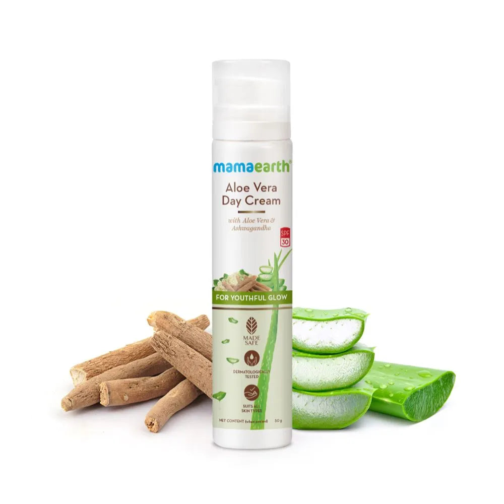 Mama earth Aloe Vera Day Cream with Aloe Vera & Ashwagandha for a Youthful Glow - 50 g