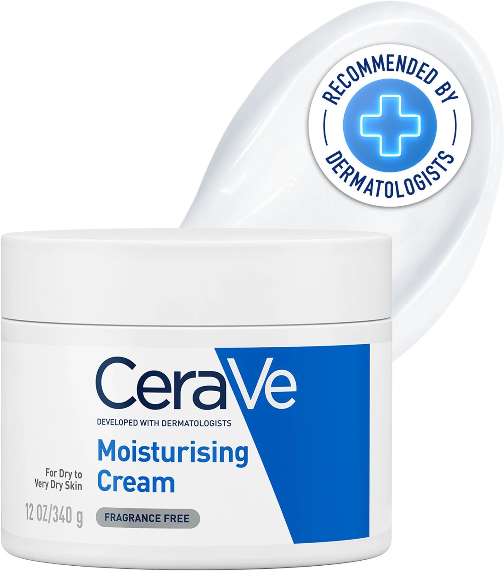 CeraVe Moisturizer For Dry Skin, Barrier Repair Cream with Ceramides, Dermatologist recommended – 340 gm CeraVe