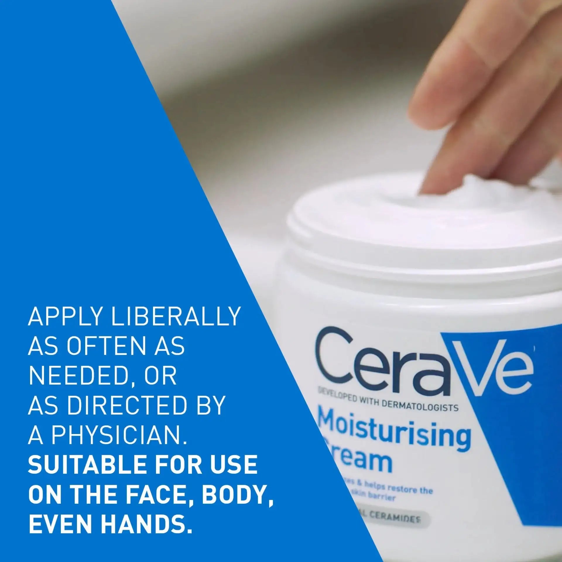 CeraVe Moisturizer For Dry Skin, Barrier Repair Cream with Ceramides, Dermatologist recommended – 340 gm CeraVe